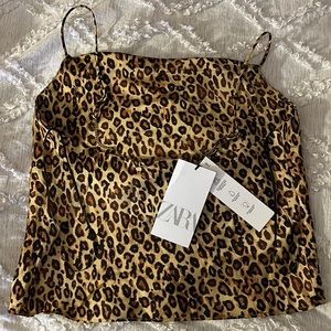 NWT animal print ZARA TOP medium size